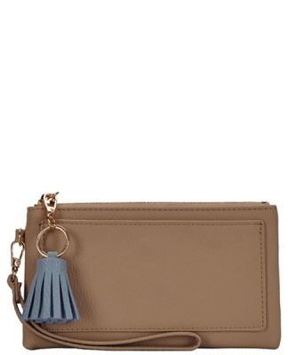 Designed Faux Leather Clutch PR WLW48476 TAUPE